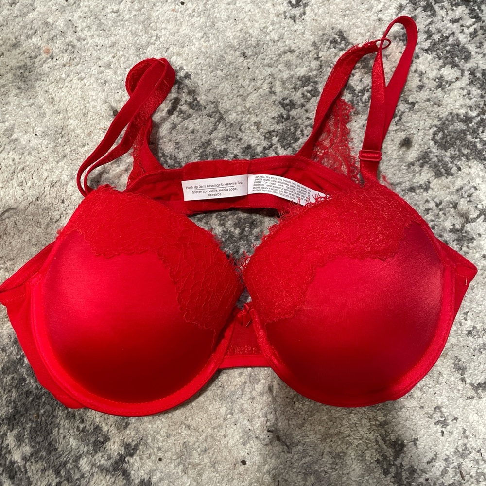 Elegant Red Lace Bra